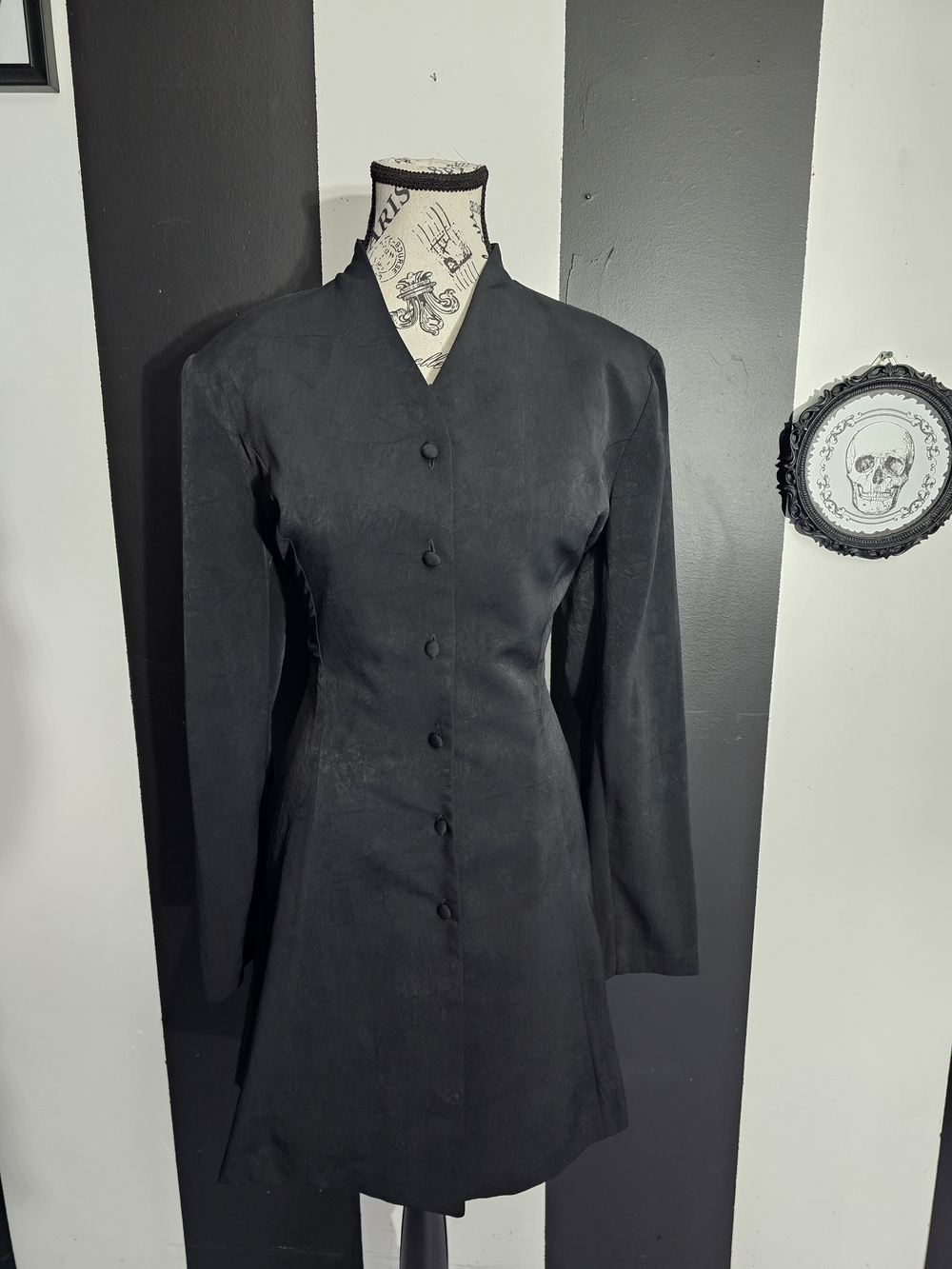 Black Tailored Longline Trench Coat - Unbranded